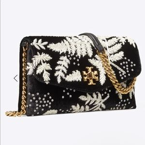 Tory Birtch Kira Embroidered Velvet Chain Clutch